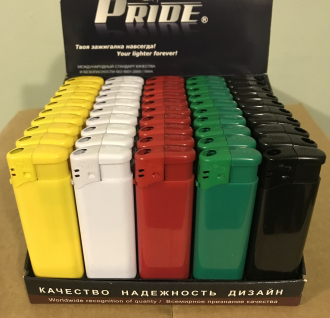 Зажигалки пьезо Pride E-100 Color High Standart Quality 50шт