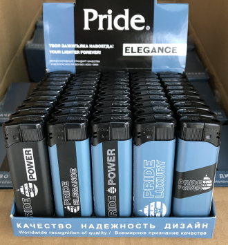 Зажигалки пьезо Pride E-100 Elegance High Standart Quality 50шт