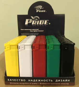 Зажигалки пьезо Pride E-100 Color High Standart Quality 50шт