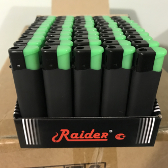 Зажигалка пьезо Raider 833 R Rubber Black черная 50шт.