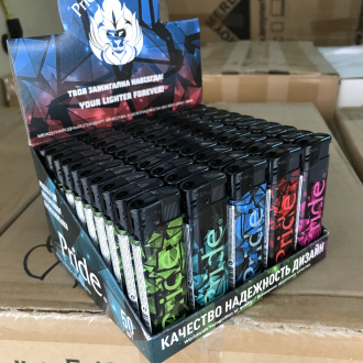 Зажигалки пьезо Pride E-100 Colored Shards High Standart Quality 50 шт