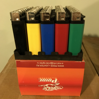Зажигалки Pride F-001 HC 5 Assorted 50шт