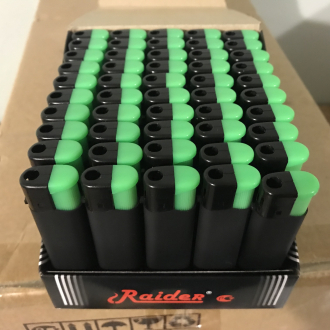 Зажигалка пьезо Raider 833 R Rubber Black черная 50шт.