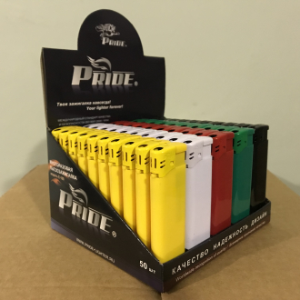 Зажигалки пьезо Pride E-100 Color High Standart Quality 50шт