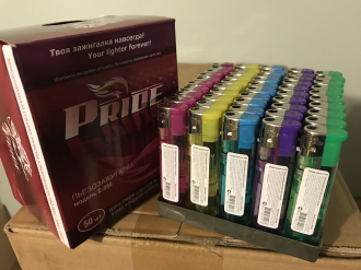 Зажигалки пьезо Pride E-050 Transparent 50шт