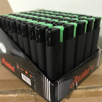 Зажигалка пьезо Raider 833 R Rubber Black черная 50шт.