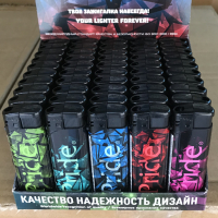 Зажигалки пьезо Pride E-100 Colored Shards High Standart Quality 50 шт