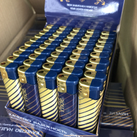 Зажигалки пьезо Pride E-050 Lux Gold & Blue 50шт