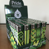 Зажигалки пьезо Pride E-050 Green Mosaik 50шт