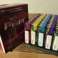 Зажигалки пьезо Pride E-050 Transparent 50шт
